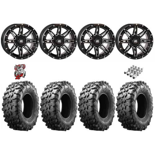 Maxxis Carnivore 28x10-14 Tires on HL22 Gloss Black & Machined Wheels