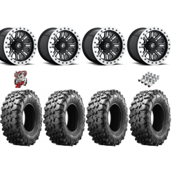 Maxxis Carnivore 33x10-15 Tires on Fuel Hardline Gloss Black Milled Beadlock Wheels