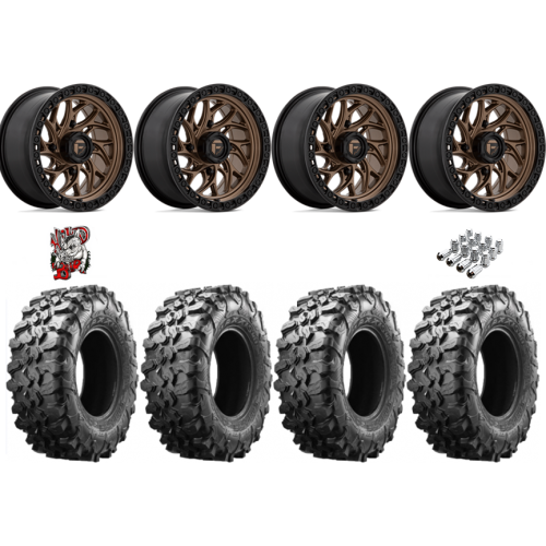 Maxxis Carnivore 33x10-15 Tires on Fuel Runner Matte Bronze Wheels