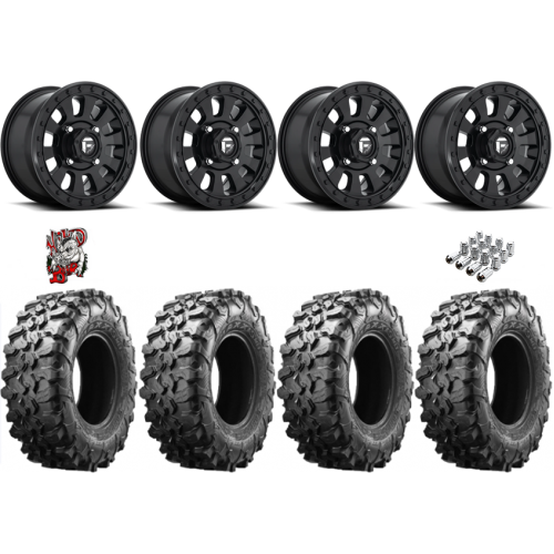 Maxxis Carnivore 33x10-15 Tires on Fuel Tactic Matte Black Wheels