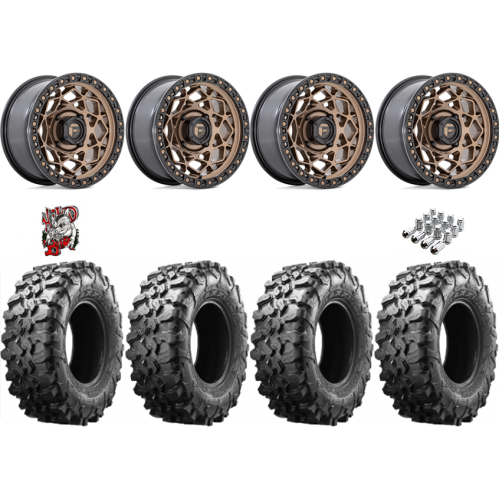 Maxxis Carnivore 35x10-15 Tires on Fuel Unit Matte Bronze Wheels