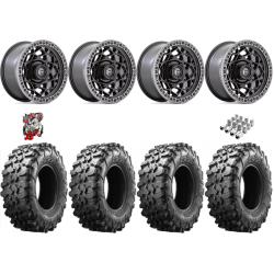 Maxxis Carnivore 33x10-15 Tires on Fuel Unit Matte Black Wheels