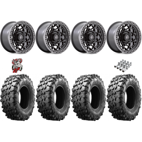 Maxxis Carnivore 35x10-15 Tires on Fuel Unit Matte Black Wheels