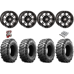 Maxxis Carnivore 28x10-14 Tires on HL3 Gloss Black Wheels