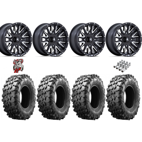 Maxxis Carnivore 35x10-15 Tires on MSA M49 Creed Matte Black & Machined Wheels