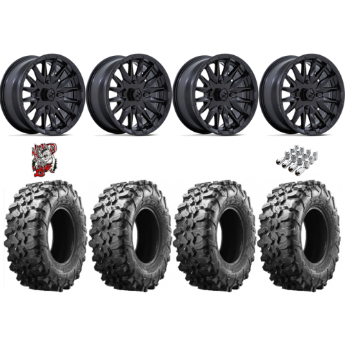 Maxxis Carnivore 35x10-15 Tires on MSA M49 Creed Matte Black Wheels