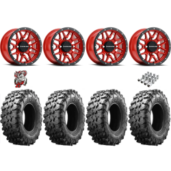 Maxxis Carnivore 32x10-15 Tires on Raceline Krank Red Wheels