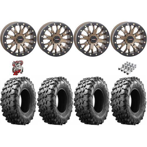 Maxxis Carnivore 28x10-14 Tires on SB-4 Bronze Beadlock Wheels