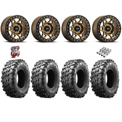 Maxxis Carnivore 35x10-15 Tires on Method MRV05 Bronze Beadlock Wheels