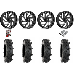 System 3 MT410 35x9-20 Tires on Fuel Reaction Gloss Black Milled Wheels