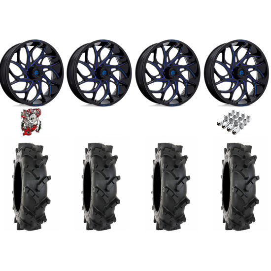 System 3 MT410 40-9-24 Tires on Fuel Runner Candy Blue Wheels