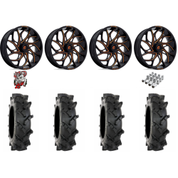 System 3 MT410 35x9-20 Tires on Fuel Runner Candy Orange Wheels