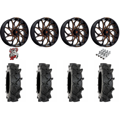 System 3 MT410 35x9-22 Tires on Fuel Runner Candy Orange Wheels