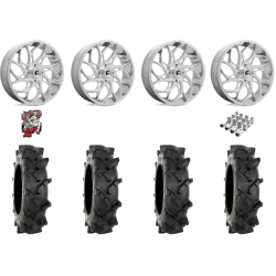 System 3 MT410 35x9-20 Tires on Fuel Runner Polished Wheels