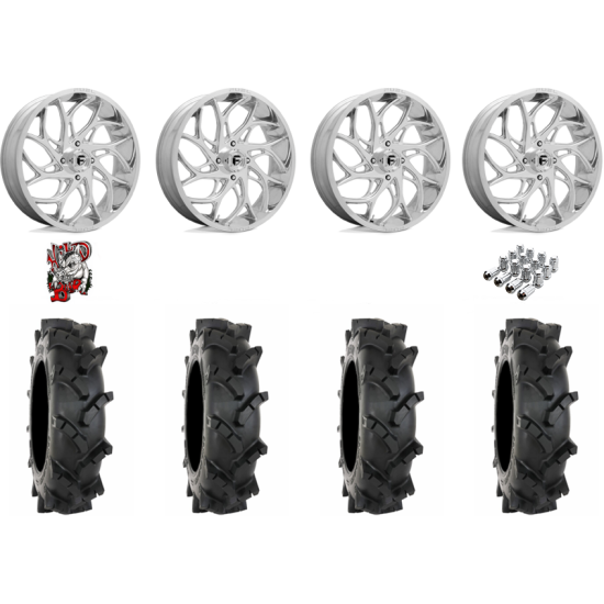 System 3 MT410 37-9-22 Tires on Fuel Runner Polished Wheels