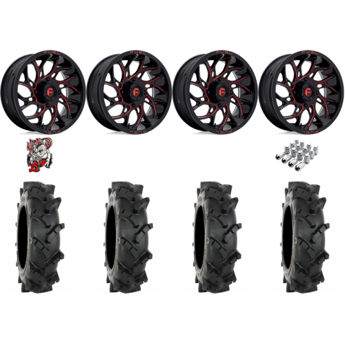 System 3 MT410 35x9-22 Tires on Fuel Runner Candy Red Wheels