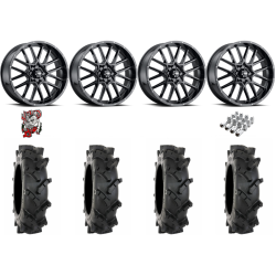 System 3 MT410 35x9-20 Tires on ITP Hurricane Gloss Black Wheels