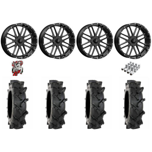 System 3 MT410 35x9-20 Tires on MSA M35 Bandit Gloss Black Milled Wheels