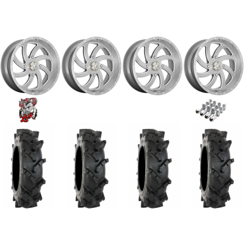 System 3 MT410 35x9-20 Tires on MSA M36 Switch Brushed Titanium Wheels