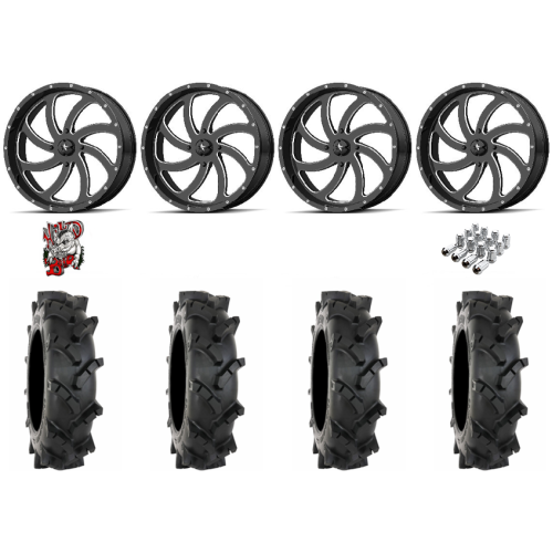 System 3 MT410 33x9-18 Tires on MSA M36 Switch Gloss Black Milled Wheels