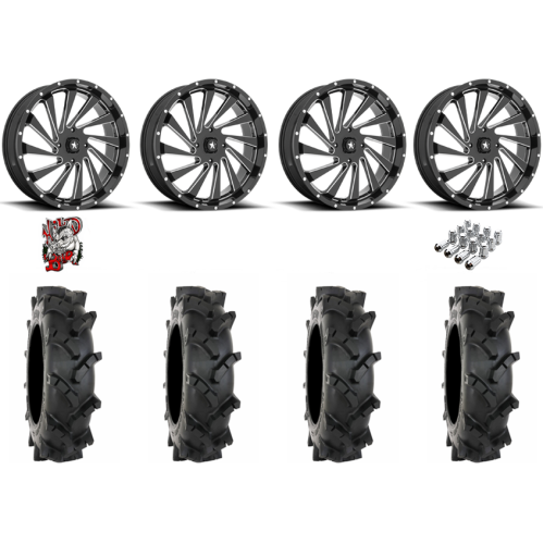 System 3 MT410 35x9-20 Tires on MSA M46 Blade Gloss Black Milled Wheels