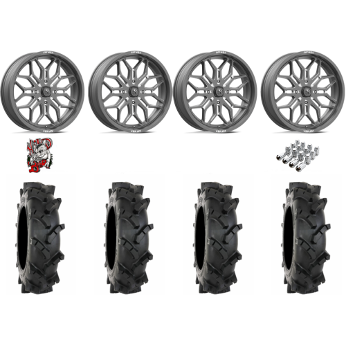 System 3 MT410 33x9-18 Tires on MSA M47 Sniper Gunmetal Milled Wheels