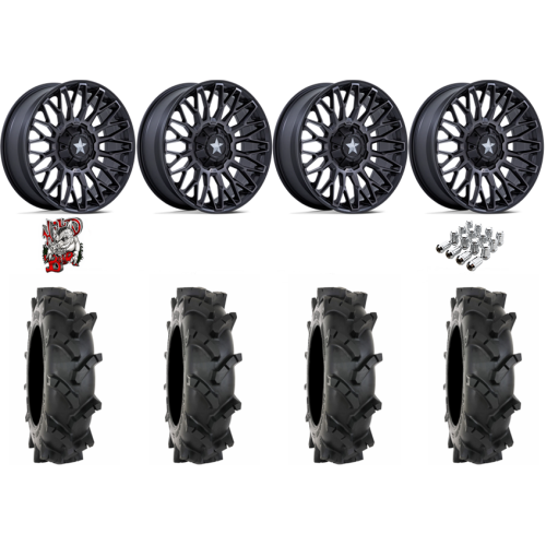 System 3 MT410 35x9-20 Tires on MSA M50 Clubber Matte Black DDT Wheels