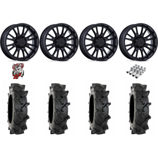 System 3 MT410 37-9-22 Tires on MSA M51 Thunderlips Matte Black Wheels