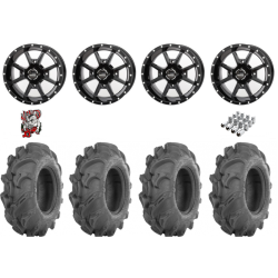 ITP Mega Mayhem 27x9-14 Tires on Frontline 556 Black Wheels