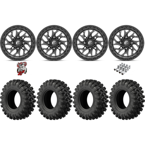 EFX MotoRavage XL 32x10-15 Tires on Fuel D741 Runner Gloss Black Milled Wheels