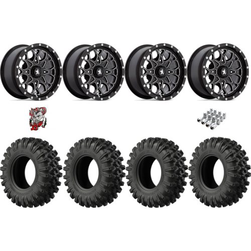 EFX MotoRavage XL 28x10-14 Tires on MSA M45 Portal Milled Wheels