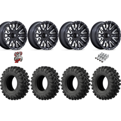 EFX MotoRavage XL 30x10-16 Tires on MSA M49 Creed Matte Black & Machined Wheels