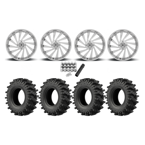 EFX MotoSlayer 35x9.5-24 Tires on MSA M46 Blade Chrome Wheels