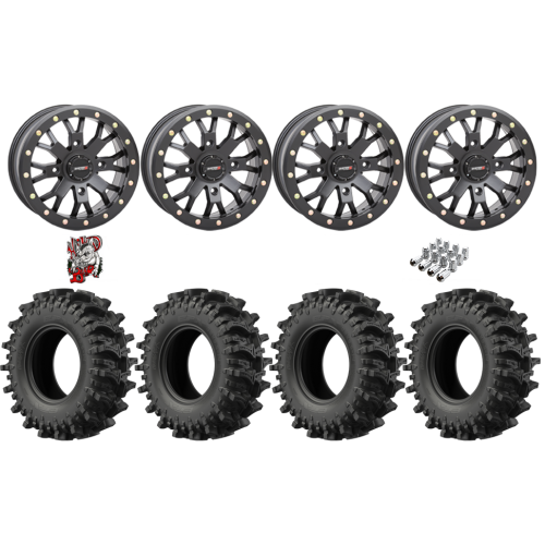 EFX MotoSlayer 28x9.5-14 Tires on SB-4 Matte Black Beadlock Wheels