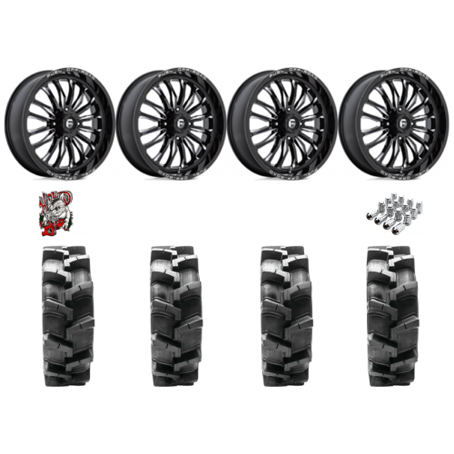 Quadboss QBT680 33x9.5-18 Tires on Fuel Arc Gloss Black Milled Wheels