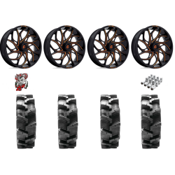 Quadboss QBT680 33x9.5-18 Tires on Fuel Runner Candy Orange Wheels