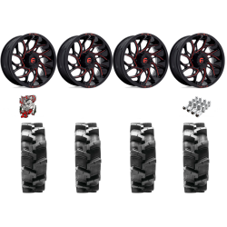 Quadboss QBT680 33x9.5-18 Tires on Fuel Runner Candy Red Wheels