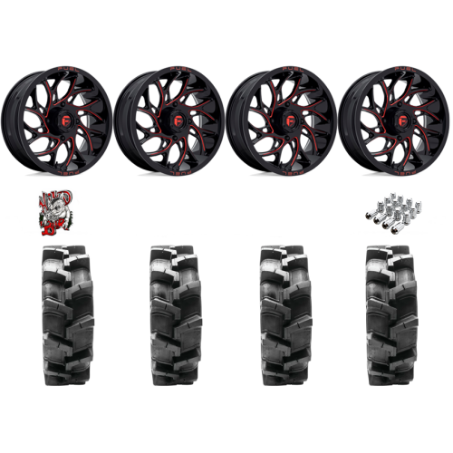 Quadboss QBT680 33x9.5-18 Tires on Fuel Runner Candy Red Wheels