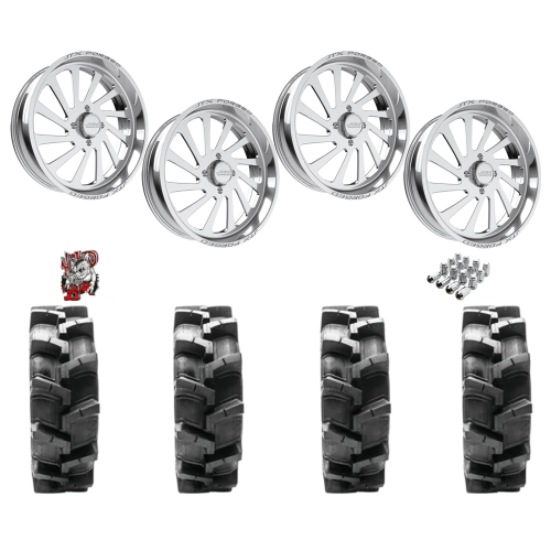 Quadboss QBT680 40x9.5-24 Tires on JTX Forged Cycle Polished Wheels