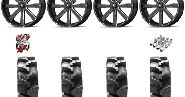 Quadboss QBT680 33-9.5-18 Tires on MSA M34 Flash Wheels