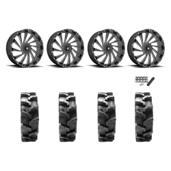 Quadboss QBT680 38x9.5-24 Tires on MSA M46 Blade Milled Wheels