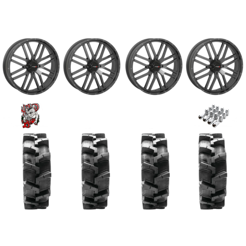 Quadboss QBT680 40x9.5-24 Tires on ST-3 Grey Wheels