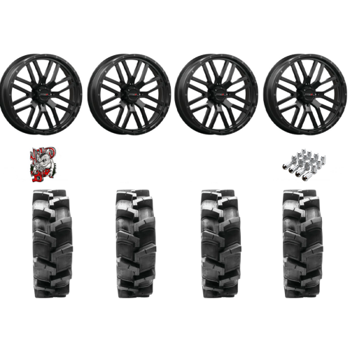 Quadboss QBT680 38x9.5-24 Tires on ST-3 Matte Black Wheels