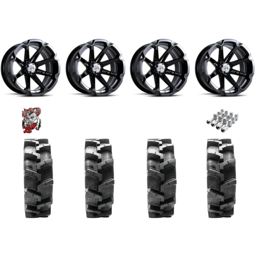 Quadboss QBT680 29x9.5-14 Tires on MSA M12 Diesel Wheels