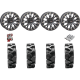 Quadboss QBT680 29x9.5-14 Tires on ST-3 Matte Black Wheels