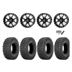 Sedona Rock-A-Billy 28x10-14 Tires on Frontline 556 Gloss Black Wheels