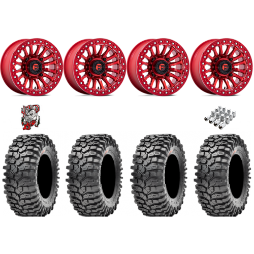 Maxxis Roxxzilla ML7 (Competition Compound) 32x10-15 Tires on Fuel Rincon Candy Red Beadlock Wheels