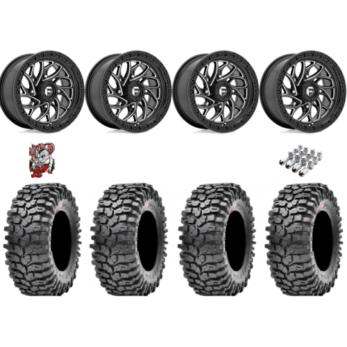 Maxxis Roxxzilla ML7 (Competition Compound) 35x10-15 Tires on Fuel Runner Gloss Black Milled Wheels