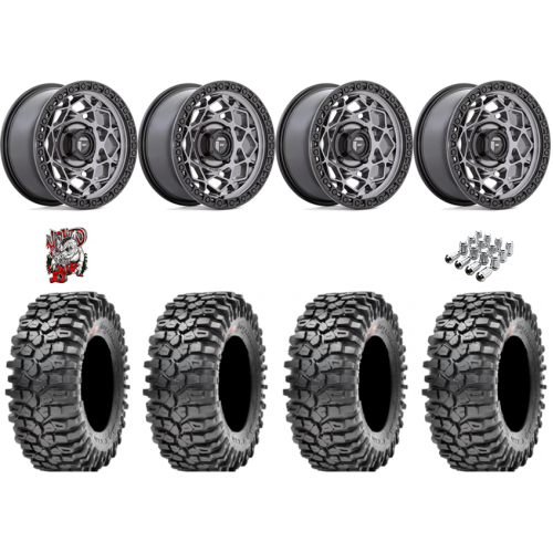 Maxxis Roxxzilla ML7 (Competition Compound) 32x10-15 Tires on Fuel Unit Matte Anthracite Wheels