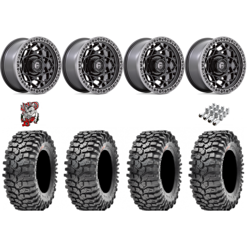 Maxxis Roxxzilla ML7 (Competition Compound) 35x10-15 Tires on Fuel Unit Matte Black Wheels